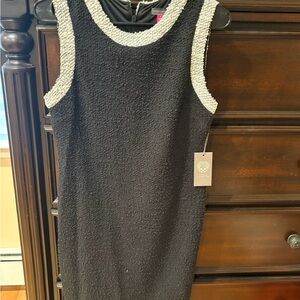 Vince Camuto Black Dress with Cream Accents
NWT